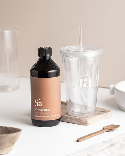 בוסטר גזוז גדול + כוס סמודי